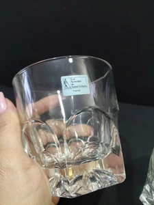 Set 4 Vintage Verreries De SAINT Gobain Old Fashioned Glasses Whiskey Flower - Picture 1 of 9