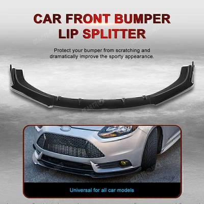 Kit de carrocería divisor alerón labial parachoques delantero universal negro para Audi A3 A4 Foto 1 de 4