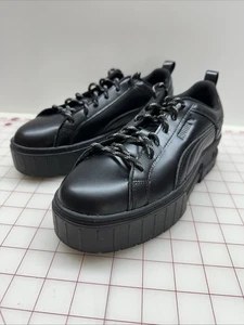 Puma x DUA LIPA Mayze Fluture Sneaker Black Leather Shoes WOMEN'S SIZE 7.5 - Picture 1 of 13