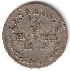 1835-K Estados Alemanes Sajonia-Meiningen 3 Cruceros Plata Baja De Colección Envío Gratis - Imagen 1 de 2