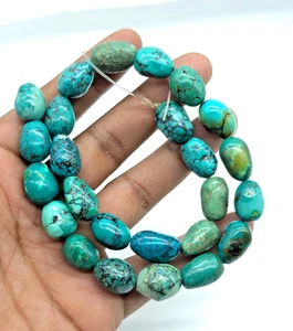 Natural Blue Green Freeform Gemstone Strand for Rustic Jewelry Making 15.5" inc - Picture 1 of 5