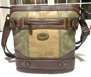 BOC Born Concept Purse Tan Green Brown Shoulder Crossbody Bag - Picture 1 of 18
