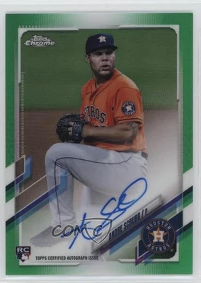 2021 Topps Chrome Rookie Auto Green Refractor /99 Andre Scrubb #RA-AS Auto RC - Image 1 of 2