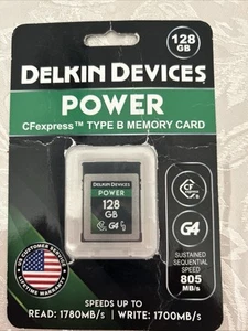 Carte mémoire, appareils Delkin, boîte neuve ouverte. Cfexpress type b. 128 Go - Photo 1 sur 2