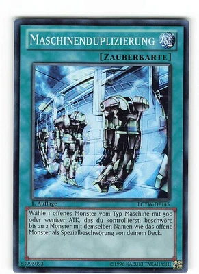 Yugioh MASCHINENDUPLIZIERUNG , lcyw-de145 Super Rare deutsch NM 1. Auflage - Bild 1 von 2