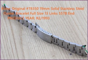 1993 Rolex 78350 R2 Oyster Bracelet For Sapphire Crystal 34mm Watch Full Size - Picture 1 of 16