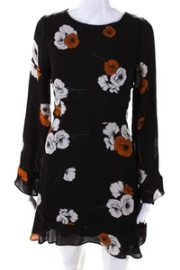 Cupcakes And Cashmere Womens Floral Low Back Flare Sleeve Dress Brown Size 0 - Imagen 1 de 12