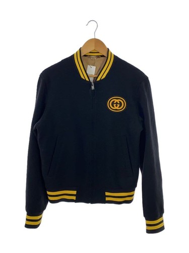 GUCCI Altro GG Emblema Maglia Bomber Giacca Blouson 50 Nero 546338