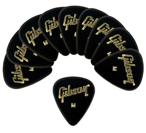Gibson Pick Teardrop MEDIUM-BLK x 10 pcs set - Picture 1 of 1