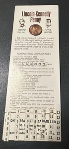 Lincoln/Kennedy 1971 D centavo en tarjeta listado ¡Asombrosas coincidencias! Tono #4 - Imagen 1 de 3