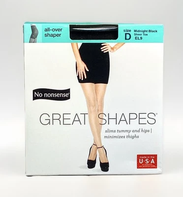 No Nonsense Great Shapes Pantyhose Midnight Black Size D All Over Shaper - Image 1 of 2
