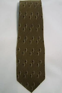 Bill Blass Brown Stripe Necktie Slant Lines 100% Silk - Picture 1 of 1