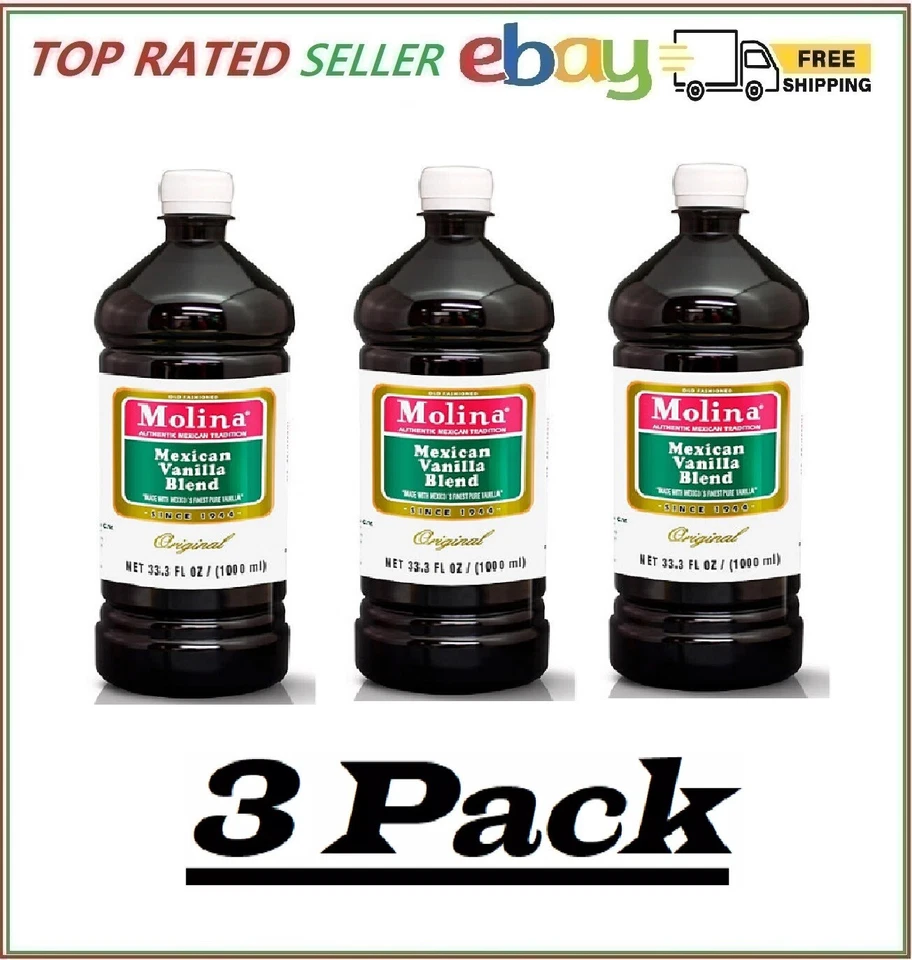 Mexican Vanilla Blend by Molina VAINILLA 33.3 Oz / 1000 Ml Vanillin Extract