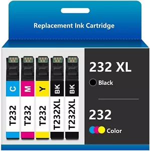 5 Pack T232 232 XL Compatible Ink Cartridge for XP 4200 4205 WF2930 2950 Printer - Picture 1 of 5