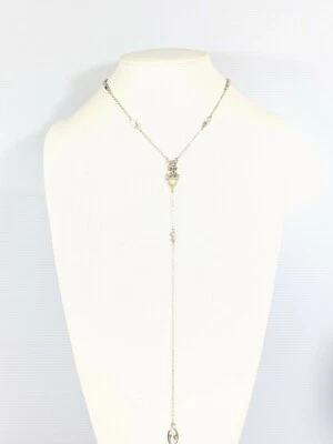 American Eagle Cristal Amarillo Triángulo Largo Y Gota Collar 20 Pulgadas Cadena  Foto 1 de 4