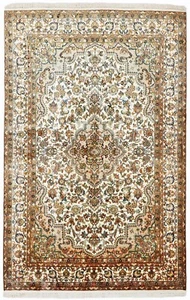 Kaschmir Seide 191x125 cm Handgeknüpft Teppich Orientteppich Neu - Bild 1 von 9