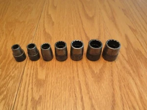 Juego de enchufes vintage Walden Worcester 1/2" Drive 12pt 7/16-7/8 (falta 5/8) - Imagen 1 de 23