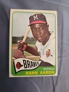 1965 Topps baseball card #170 Hank Aaron VG No Creases