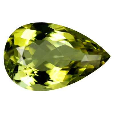 Piedra preciosa de turmalina amarilla verdosa corte pera (10 x 6 mm) (sin calefacción) de 1,51 quilates Foto 1 de 2