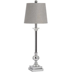 Milan Chrome Table Lamp Silver Glass Lighting - Picture 1 of 4