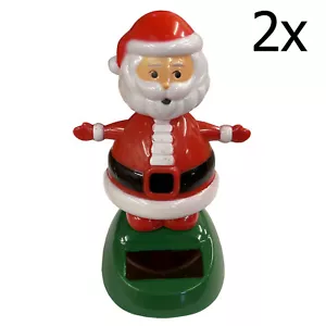 2 x SOLAR DANCING FATHER CHRISTMAS - SANTA CLAUS xmas decoration ornament toy - Picture 1 of 1