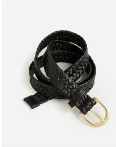 J. CREW CLASSIC WOVEN BELT BLACK SIZE M-L NWT $59.50 - Picture 1 of 2