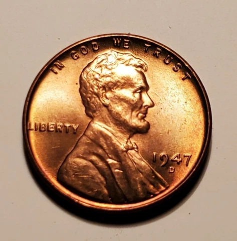 1947 D LINCOLN WHEAT PENNY GEM BU UNCIRCULATED #W329 Cover