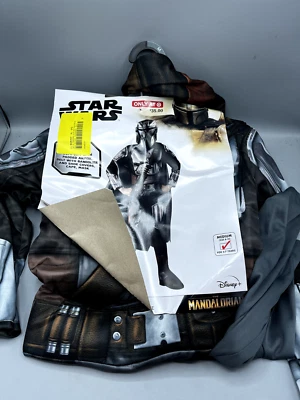 Star Wars Mandalorian Costume Boys Medium Jumpsuit, Cape, Helmet NEW - Image 1 of 2