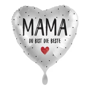 Folienballon - Ø 45cm - Mama Du bist die Beste Herz ungefüllt - Bild 1 von 1