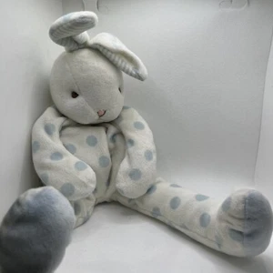 Bunnies By The Bay White Blue Polka Dot Bunny Rabbit Security Plush Toy 40cm - Picture 1 of 9