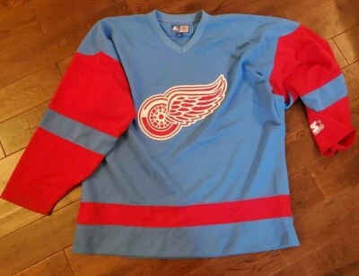 JERSEY ULTRA RARO VINTAGE AÑOS 90 STARTER DETROIT ALAS ROJAS AZUL HOMBRE TALLA XL Foto 1 de 4