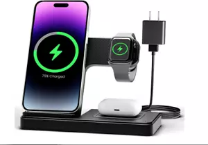 Wireless Charger iPhone Charging Station: 3 in 1 Charger Stand Multiple Devices - Picture 1 of 6
