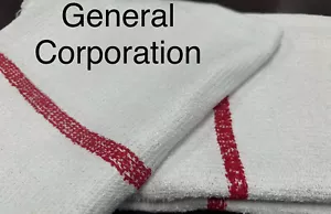 60 red stripe super bar towel bar mop kitchen restaurant cleaning towels 33oz - Picture 1 of 2