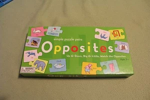 Opposites Simple Puzzle Pairs game by eeBoo Corporation USED educational  - Picture 1 of 3
