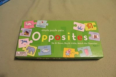 Opposites Simple Puzzle Pairs game by eeBoo Corporation USED educational  - Image 1 of 3