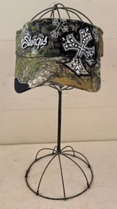 Sturgis Mossy Oak Rhinestone Cross Embellished Distressed Adjustable OS Visor - Bild 1 von 6