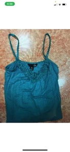 Women's BLUE H&M TANK / Camisole With LACE And SEQUIN SIZE XS - Picture 1 of 4