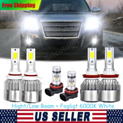 для GMC Terrain 2010-2015 - 6 комбинированных светодиодных фар дальнего/ближнего света + противотуманные лампы - Изображение 1 из 4