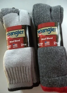 Wrangler Pro Gear Brand Finest Merino Wool Blend Socks, Size 10-13 USA, 2 Pack - Picture 1 of 3