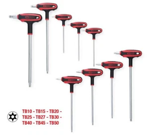 KS ToolsT-Griff-Schlüssel-Satz, Torx mit Bohrung,9-tlgTB10-TB50 T-Griff-Schlüsse - Picture 1 of 2