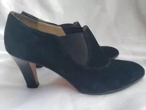 Salvatore Ferragamo Ankle Boots Rubina Black Suede Calf Shoe Italy Women Size 6 - Picture 1 of 12