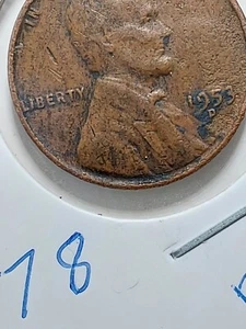 1953-D Lincoln Wheat Penny. Error- Dent On Front And Back - Picture 1 of 4