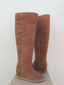 UGG CLASSIC FEMME OVER THE KNEE SUEDE/ SHEEPWOOL WEDGE BOOTS, US 7/ EUR 38 ~NEW