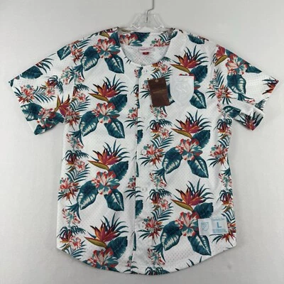 Mitchell & Ness Real Salt Lake Jersey Large RSL Soccer Floral Button Up Mesh New - Image 1 of 4