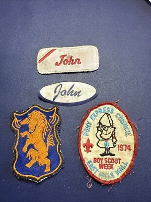 VINTAGE MIXED PATCH LOT OF 4 EMBROIDERED PATCHES - Image 1 of 4