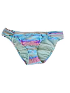 Y2K Victorias Secret Swim Knockout Bikini Bottom Sz M Pastel Rainbow Coquette - Picture 1 of 8
