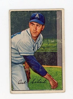 Carl Scheib 1952 Bowman #46 Trading Card (Athletics) - Image 1 of 2