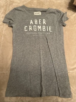 Abercrombie Kids Girls Graphic T-Shirt in Heather Gray - Image 1 of 3