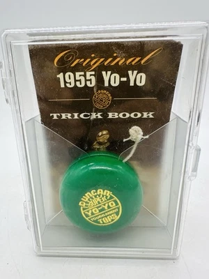 Replica 1955 Duncan Yo-Yo in Green Trick Booklet & Plastic Case - Image 1 of 4