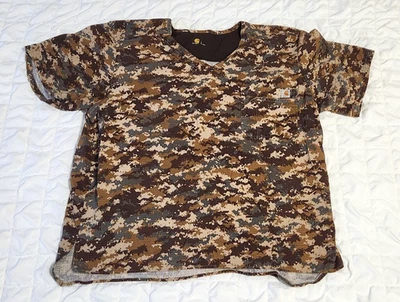 Blusa Médica Carhartt Para Hombre Lg Utilitaria Antigarros Camuflaje Digital Caqui Cuello en V Foto 1 de 4